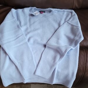 Vince Camuto Womens Soft Blue Crewneck Sweater Size Large